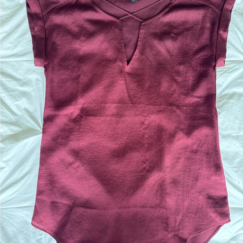Express Burgundy Women's Bodysuit Top